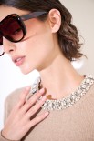 MAGLIA PARICOLLO STRASS LANA CACHEMIRE CAMMELLO