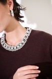 MAGLIA PARICOLLO STRASS LANA CACHEMIRE COFFEE