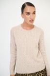 MAGLIA OVER TRECCIA+SPACCHI LANA CACHEMIRE BEIGE