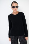 MAGLIA OVER TRECCIA+SPACCHI LANA CACHEMIRE NERO