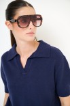 POLO MEZZA MANICA COSTINA BLU