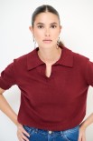 POLO MEZZA MANICA COSTINA BORDEAUX