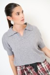 POLO MEZZA MANICA COSTINA GRIGIO MEDIO