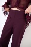 PANTALONE DRITTO CON TASCHE DIVERSE ELASTICO DT VINO