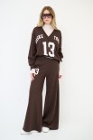 PANTALONE FELPA CON STAMPA SOTTO TASCA MORO