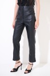 PANTALONE ECOPELLE CON TASCHE DAVANTI NERO