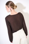 CAMICIA CON ROUCHES GARZA MISTO LANA MORO