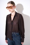 CAMICIA BASIC CON PIEGHE SPALLE GARZA MISTO LANA MORO