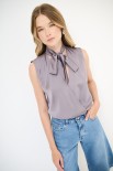 BLUSA SMANICATA GRIGIO