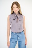BLUSA SMANICATA GRIGIO