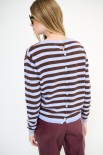 MAGLIA CON BOTTONI DT RIGA CON BORDI LUREX MORO/CELESTE