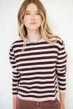 MAGLIA CON BOTTONI DT RIGA CON BORDI LUREX MORO/ROSA
