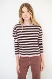 MAGLIA CON BOTTONI DT RIGA CON BORDI LUREX MORO/ROSA