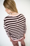 MAGLIA CON BOTTONI DT RIGA CON BORDI LUREX MORO/ROSA