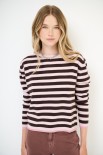 MAGLIA CON BOTTONI DT RIGA CON BORDI LUREX MORO/ROSA