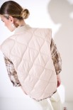 GILET OVER IMBOTTITO CON TASCONI DAVANTI BEIGE