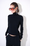 MAGLIA COLLO ALTO VISCOSA INTEGRALE NERO