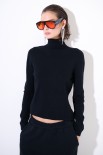 MAGLIA COLLO ALTO VISCOSA INTEGRALE NERO