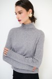 MAGLIA COLLO ALTO VISCOSA INTEGRALE GRIGIO