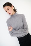 MAGLIA COLLO ALTO VISCOSA INTEGRALE GRIGIO