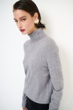 MAGLIA COLLO ALTO VISCOSA INTEGRALE GRIGIO