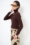 MAGLIA COLLO ALTO VISCOSA INTEGRALE MORO