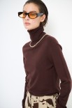 MAGLIA COLLO ALTO VISCOSA INTEGRALE MORO