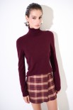 MAGLIA COLLO ALTO VISCOSA INTEGRALE VINO