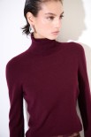 MAGLIA COLLO ALTO VISCOSA INTEGRALE VINO