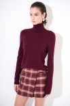 MAGLIA COLLO ALTO VISCOSA INTEGRALE VINO