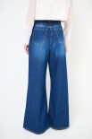 JEANS LARGO CON FIOCCO IN VITA BLU