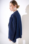 GIACCA REVER JEANS OVER BLU SCURO