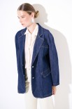 GIACCA REVER JEANS OVER BLU SCURO