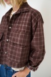 CAMICIA CROP TASCONI VELLUTO/QUADRO MORO