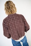 CAMICIA CROP TASCONI VELLUTO/QUADRO MORO