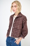 CAMICIA CROP TASCONI VELLUTO/QUADRO MORO