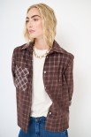 CAMICIA BASIC VELLUTO/QUADRO MORO