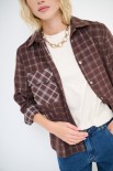 CAMICIA BASIC VELLUTO/QUADRO MORO