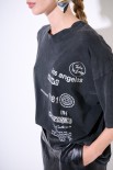 T-SHIRT OVER MANICA CORTA SCRITTE LATERALI GRIGIO
