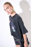 T-SHIRT OVER MANICA CORTA PATCH NUOVA GRIGIO