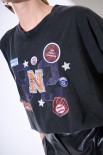 T-SHIRT MANICA CORTA OVER STAMPA 92 NERO