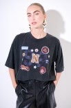 T-SHIRT MANICA CORTA OVER STAMPA 92 NERO