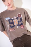 T-SHIRT MANICA CORTA OVER STAMPA 92 MORO