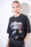 T-SHIRT MANICA CORTA OVER STAMPA BELIEVE NERO