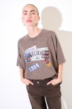 T-SHIRT MANICA CORTA OVER STAMPA BELIEVE MORO
