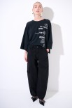 PANTALONE TASCONI DETTAGLIO DAVANTI CON PASSANTI LARGHI NERO