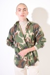 CAMICIA DETTAGLIO INCROCIO TELA UNITO VERDE MILITARE