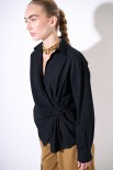 CAMICIA INCROCIO TELA UNITO NERO