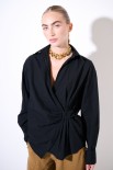 CAMICIA INCROCIO TELA UNITO NERO