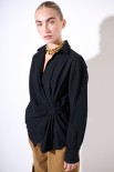 CAMICIA INCROCIO TELA UNITO NERO